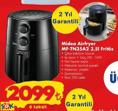 MİDEA AİRFRYER MF-TN35A2 3,5L FRİTÖZ